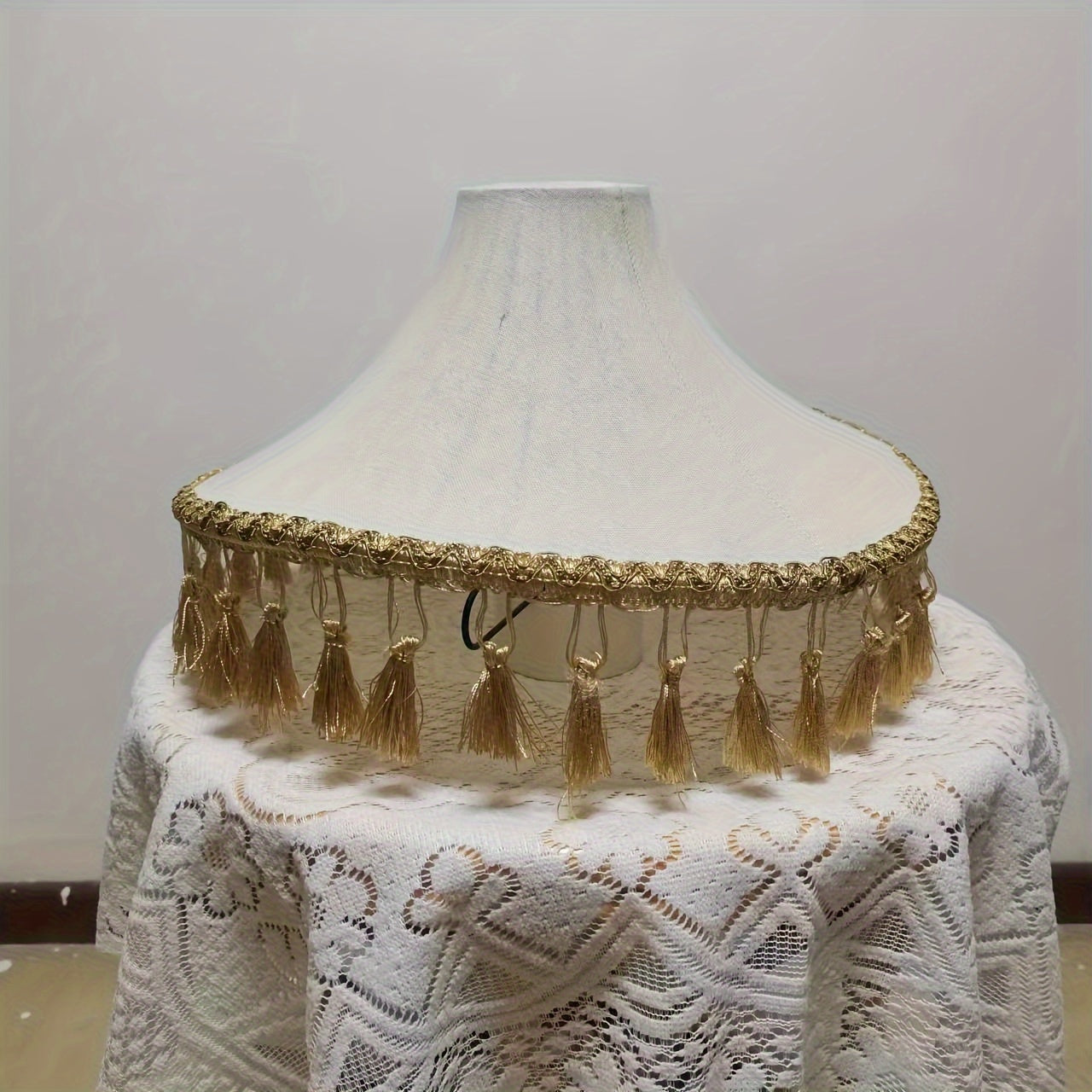Bohemian Linen Lamp Shade for Ceiling Pendant - Rustic Farmhouse Hanging Light Cover for Kitchen Island, Dining & Living Room, No Accessories Included - Adrianas Specialty Lamp Shades