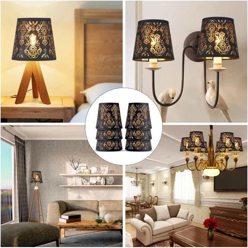 Set of 6 Chandelier Mini Lamp Shades Clip-On for drop
