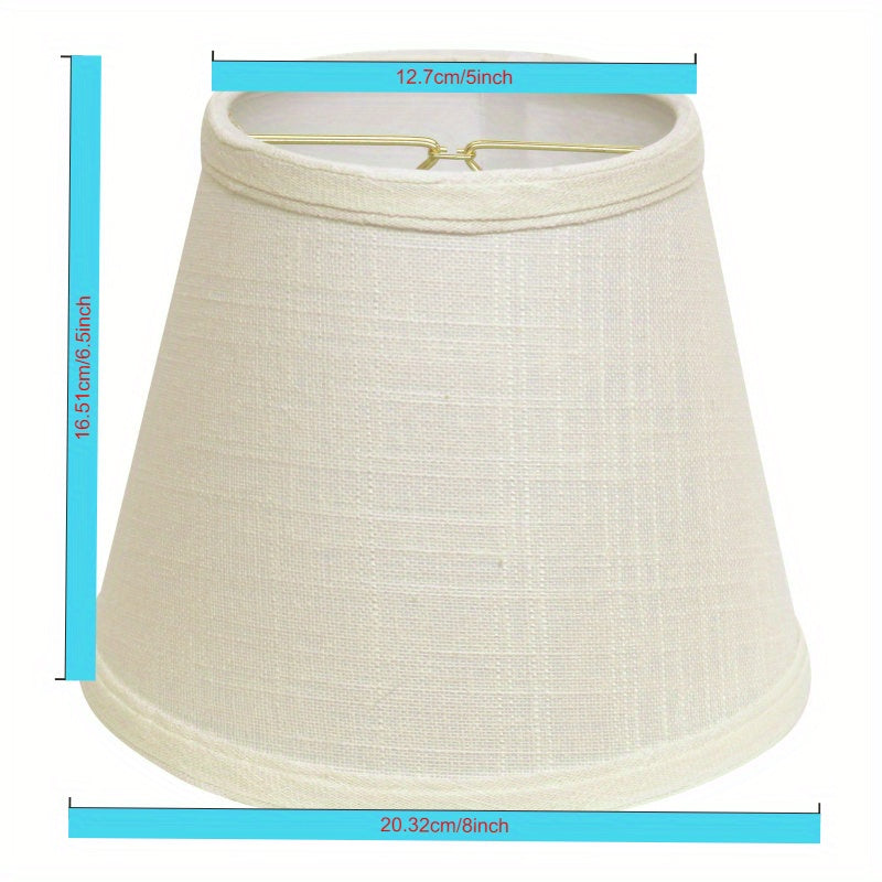 Hardback shade (with bulb holder), white fabric shade for table lamp, natural linen - Adrianas Specialty Lamp Shades
