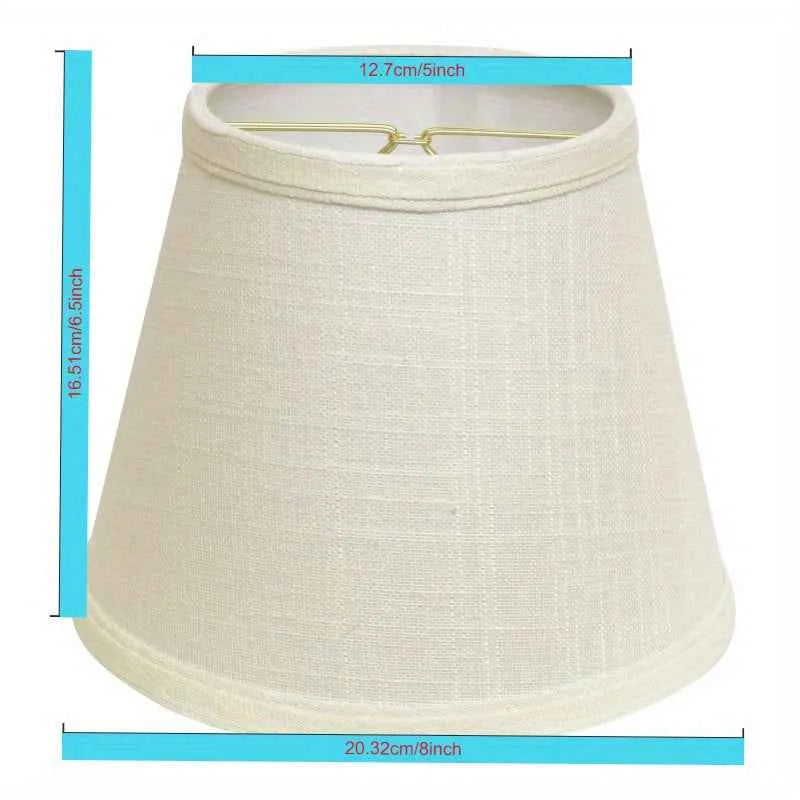 Hardback shade (with bulb holder), white fabric shade for table lamp, natural linen