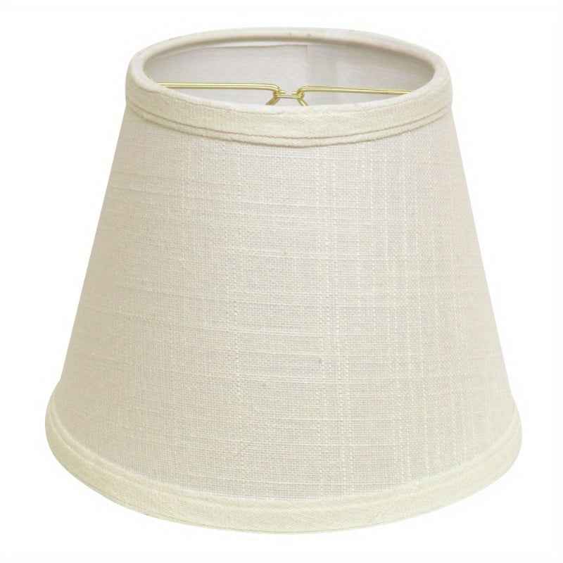 Empire Hardback Chandelier White Fabric Lampshade for Table Lamps, Natural Linen, 5" Top x 8" Bottom x 6.5" Height