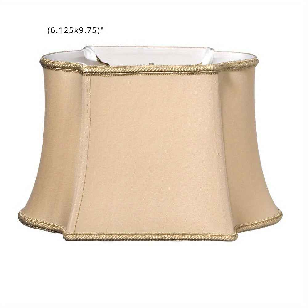 Slant Fancy Oblong Softback Lampshade with Washer Fitter, Vintage Gold