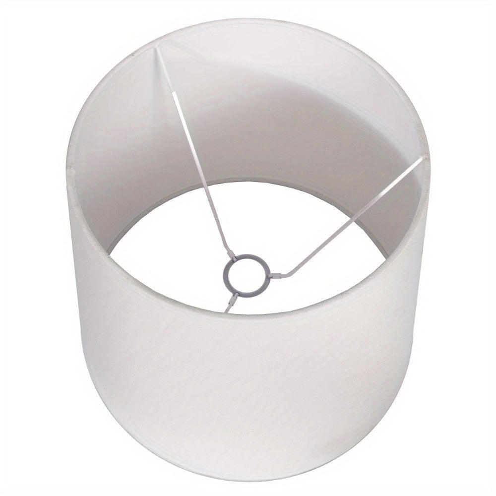 White Fabric Uno Lamp Shade, 11"H x 12"D, Transitional, Adult Office Or Dorm Room Use - Adrianas Specialty Lamp Shades