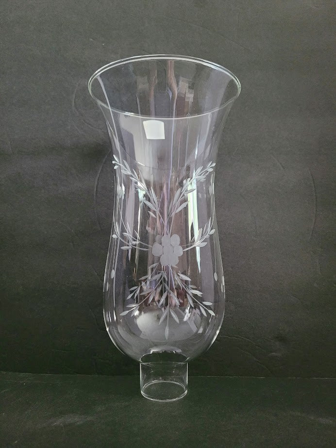 20162 Floral Glass Hurricane Sconces - Adrianas Specialty Lamp Shades