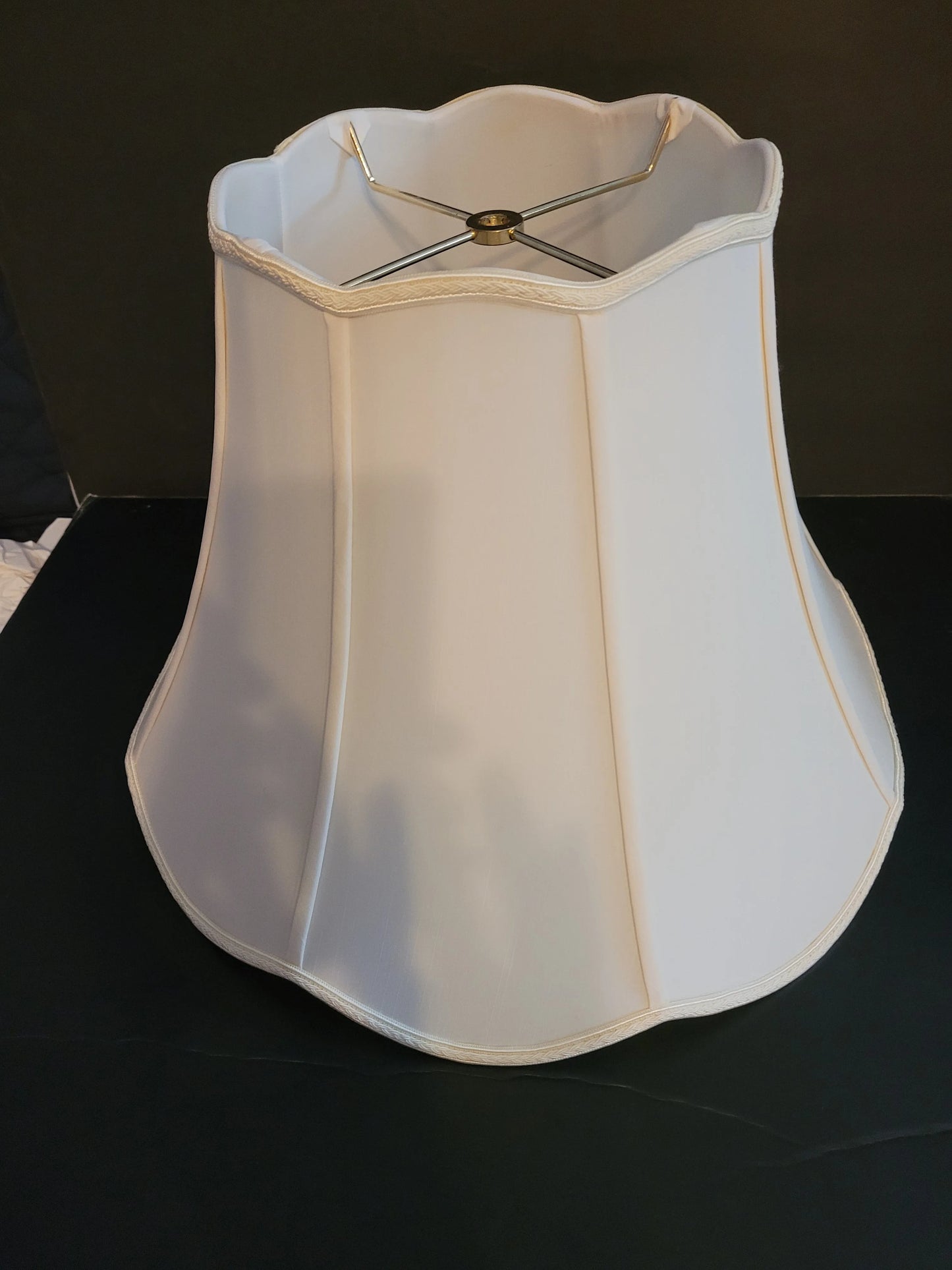 31118 Wide Rib Scallop Top and Bottom silk lamp shades Adrianas Specialty Lamp Shades