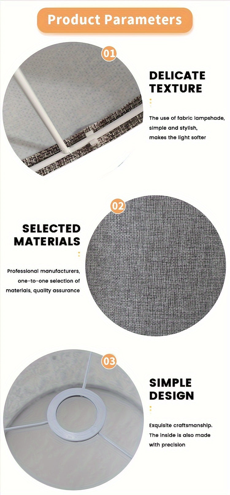Modern Linen Fabric Lampshade for Table and Pendant Lights - 7.8"x7.8" x7.6" - Elegant Home Decor Accessory - Adrianas Specialty Lamp Shades