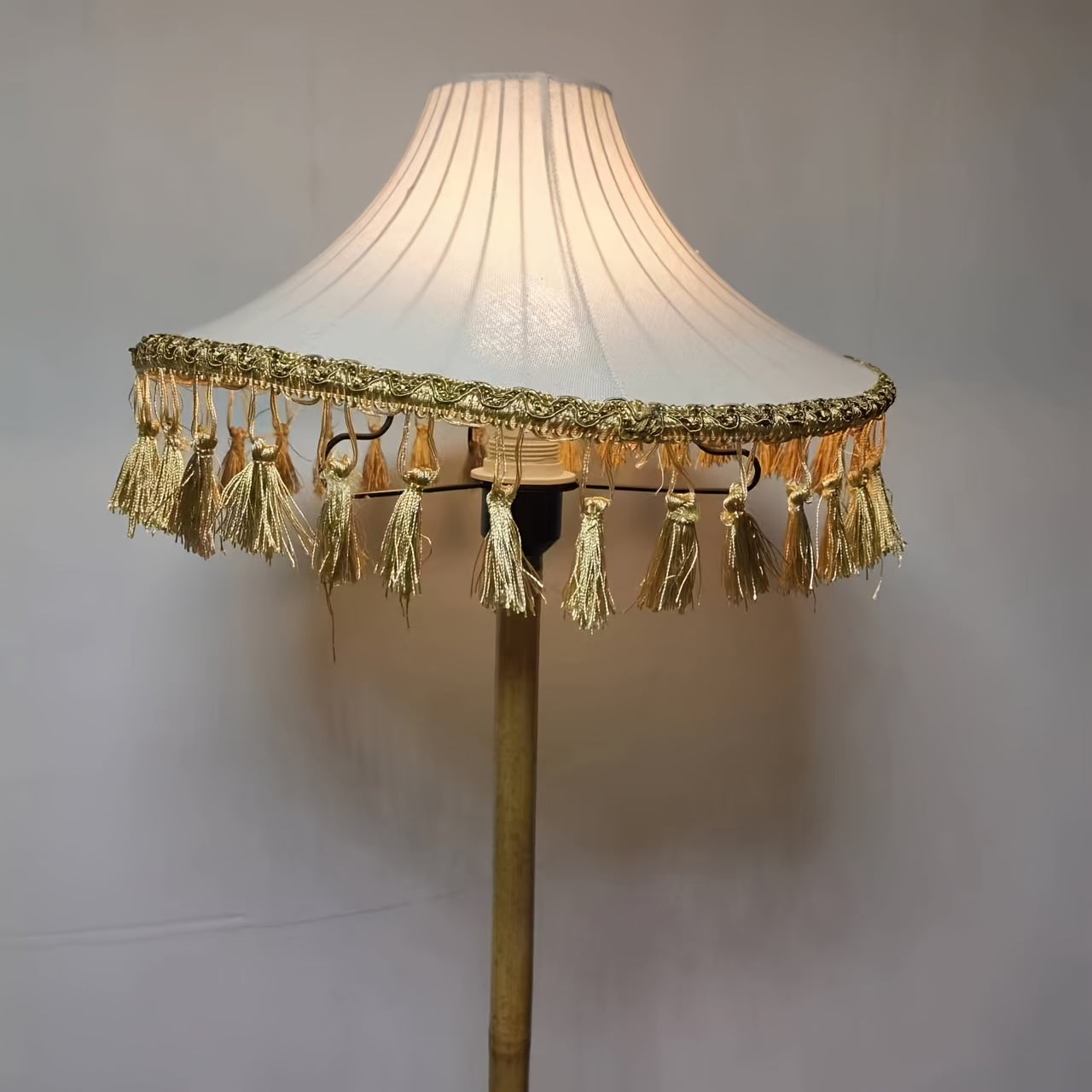 Bohemian Linen Lamp Shade for Ceiling Pendant - Rustic Farmhouse Hanging Light Cover for Kitchen Island, Dining & Living Room, No Accessories Included - Adrianas Specialty Lamp Shades