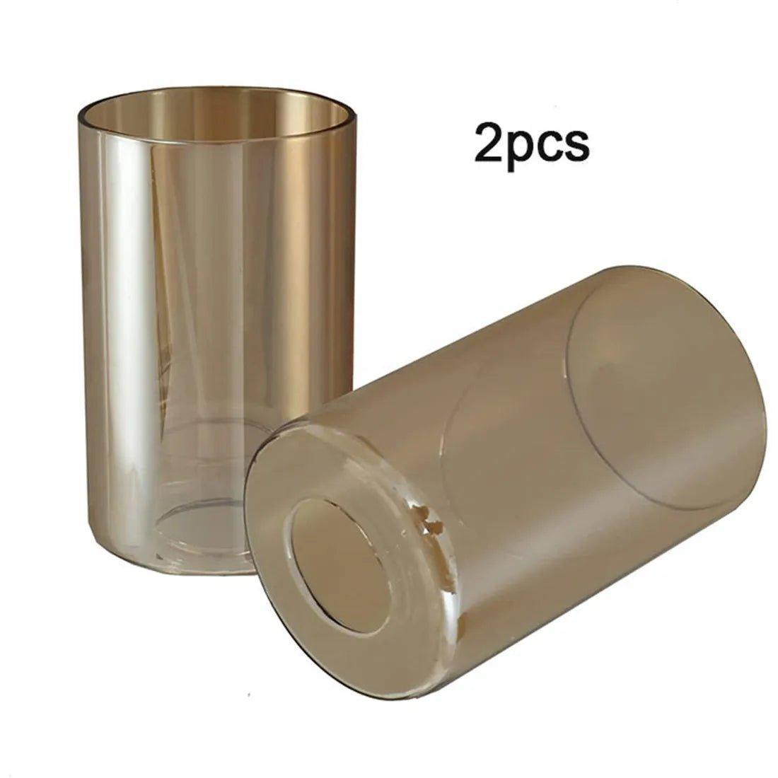 2pcs Pack Bronze Cylinder Glass Shade with 1-5/8 Inch Fitter pendnat lamp shades Adrianas Specialty Lamp Shades
