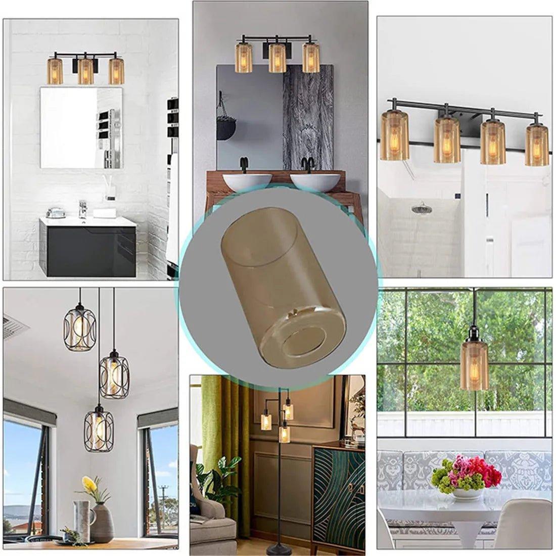 2pcs Pack Bronze Cylinder Glass Shade with 1-5/8 Inch Fitter pendnat lamp shades Adrianas Specialty Lamp Shades