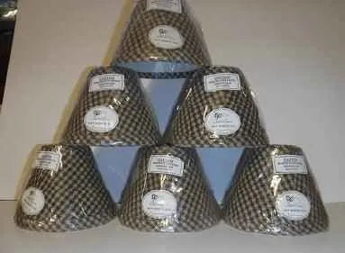 32289 Grey Check Chandelier - Set of six - Adrianas Specialty Lamp Shades