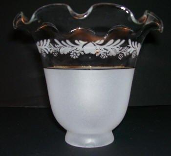 33133 Etched Gold Trim Glass Shade - Adrianas Specialty Lamp Shades