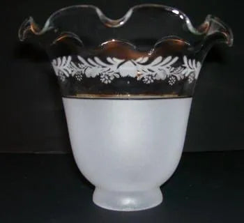 33133 Etched Gold Trim Glass Shade - Adrianas Specialty Lamp Shades