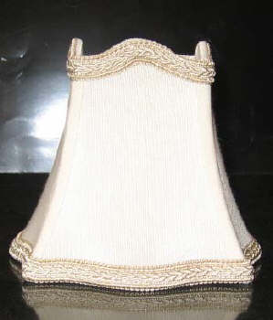 Cream Eggshell Silk Chandelier Shade with Crown - Adrianas Specialty Lamp Shades