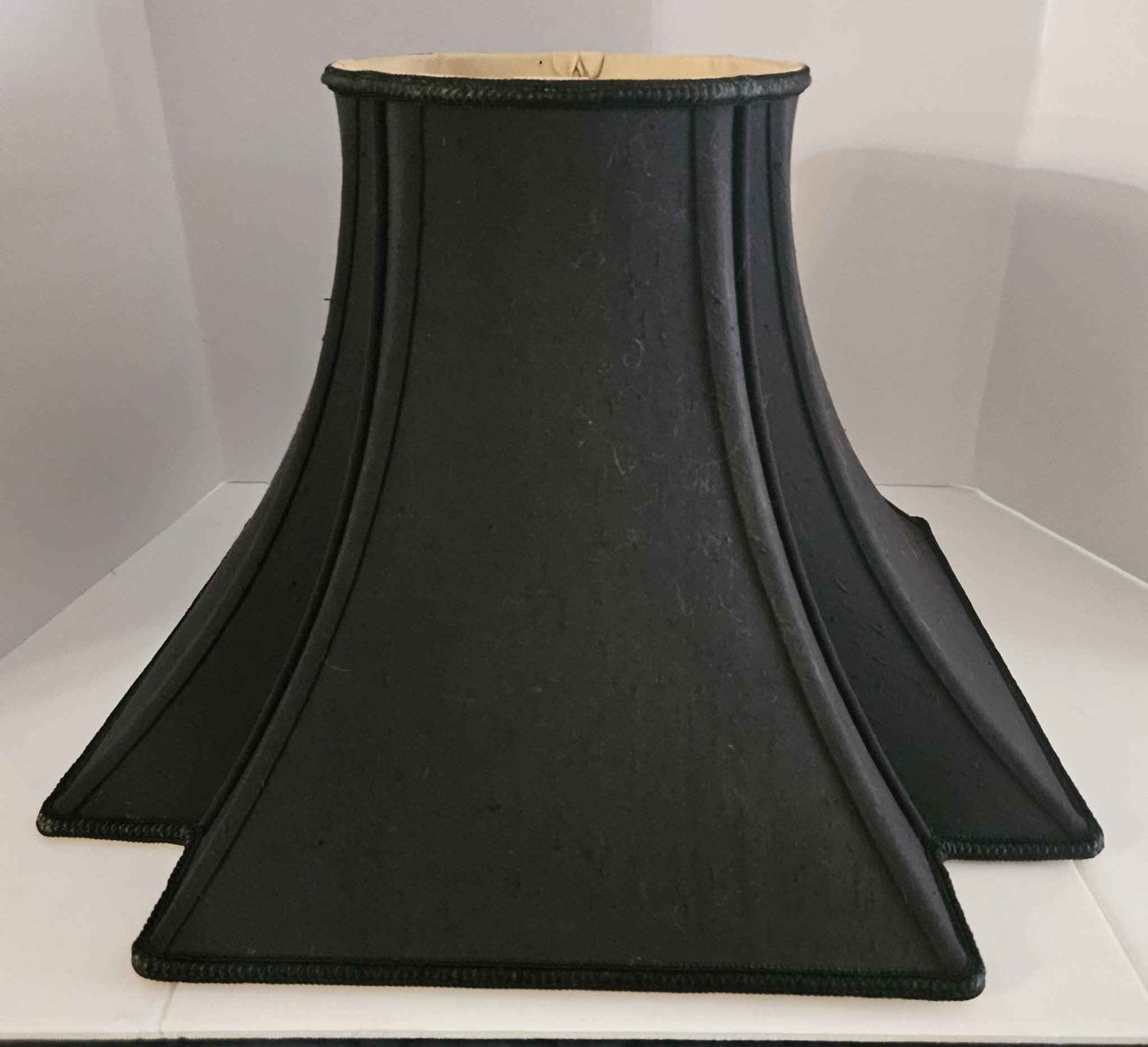 36931 Black Silk Cut Corner Lamp Shade - Adrianas Specialty Lamp Shades