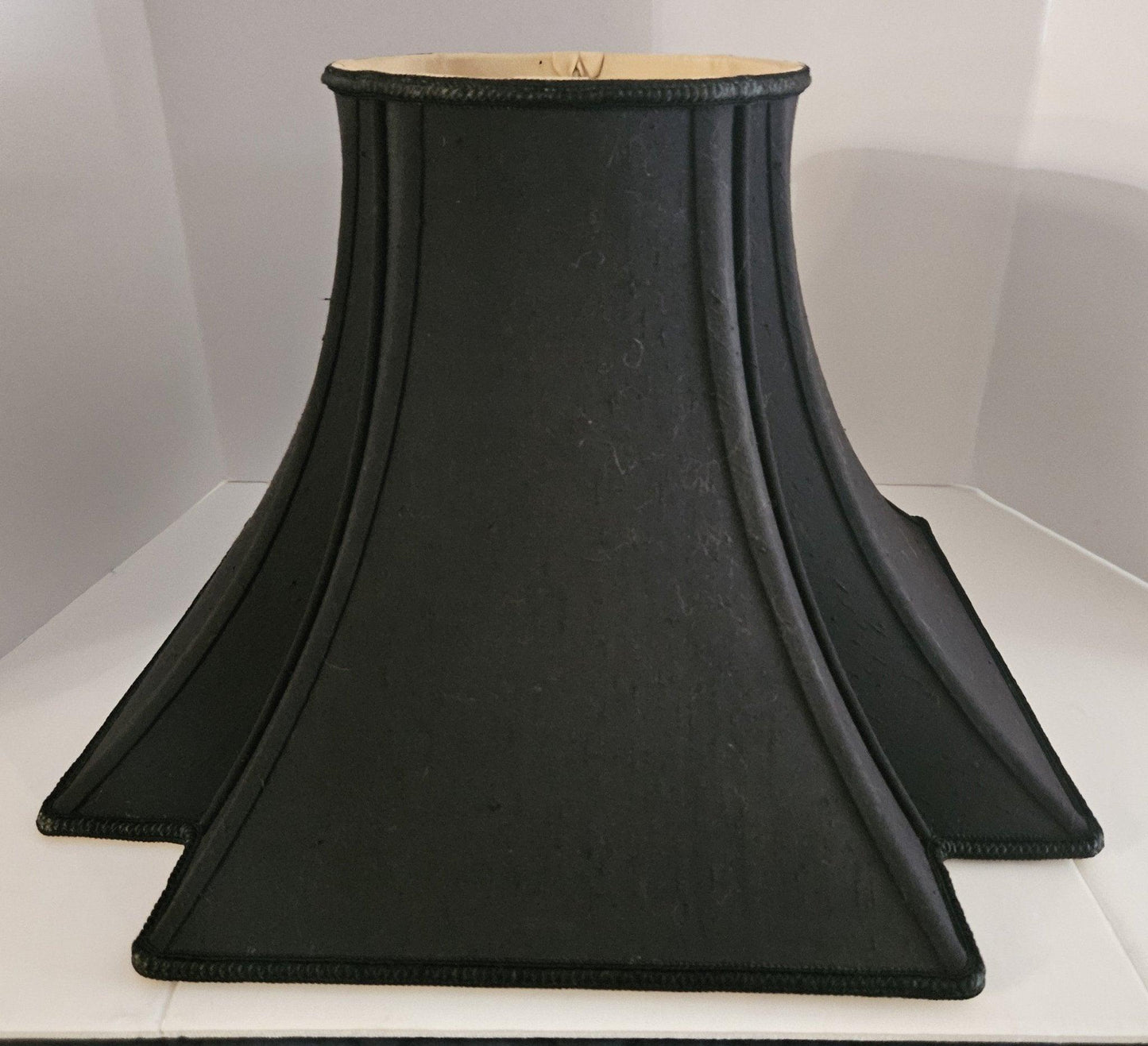 36931 Black Silk Cut Corner Lamp Shade - Specialty Shades