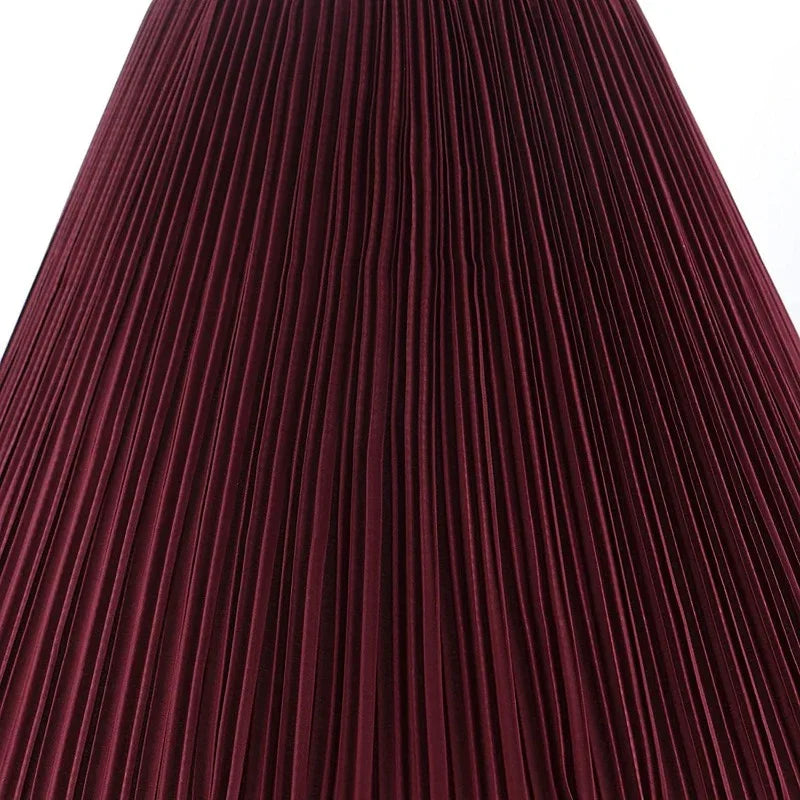 Rich Burgundy Deep Red Empire Mushroom Pleated Lamp Shade