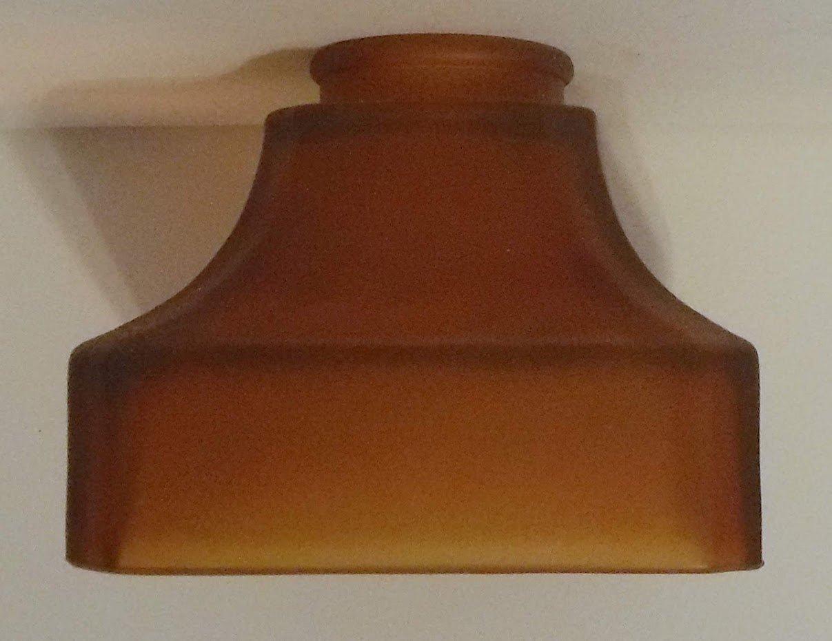 39652 Amber Square Mission Pendant amber glass shade Adrianas Specialty Lamp Shades