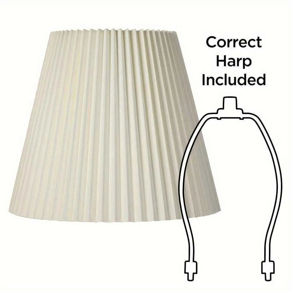 Slant Lamp Shade Replacement Large Ivory White Bell Round Traditional Pleated Spider Harp Finial