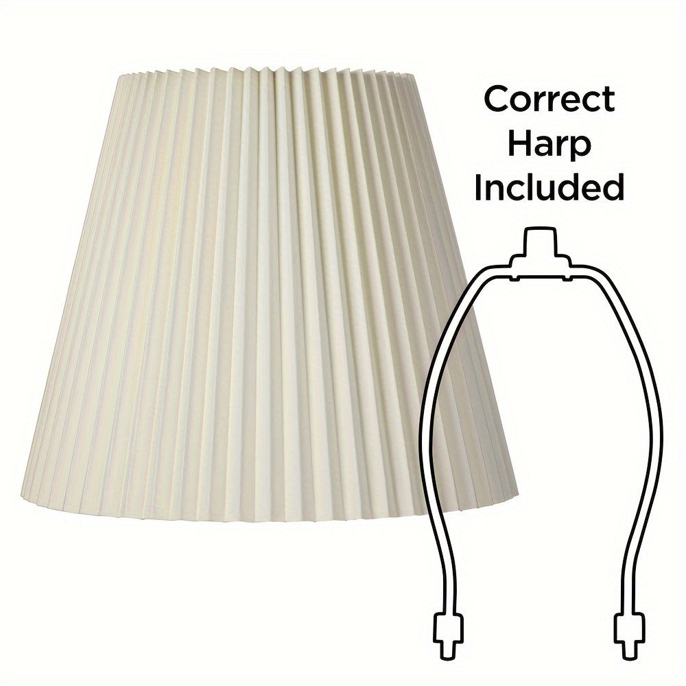 Slant Lamp Shade Replacement Large Ivory White Bell Round Traditional Pleated Spider Harp Finial - Adrianas Specialty Lamp Shades