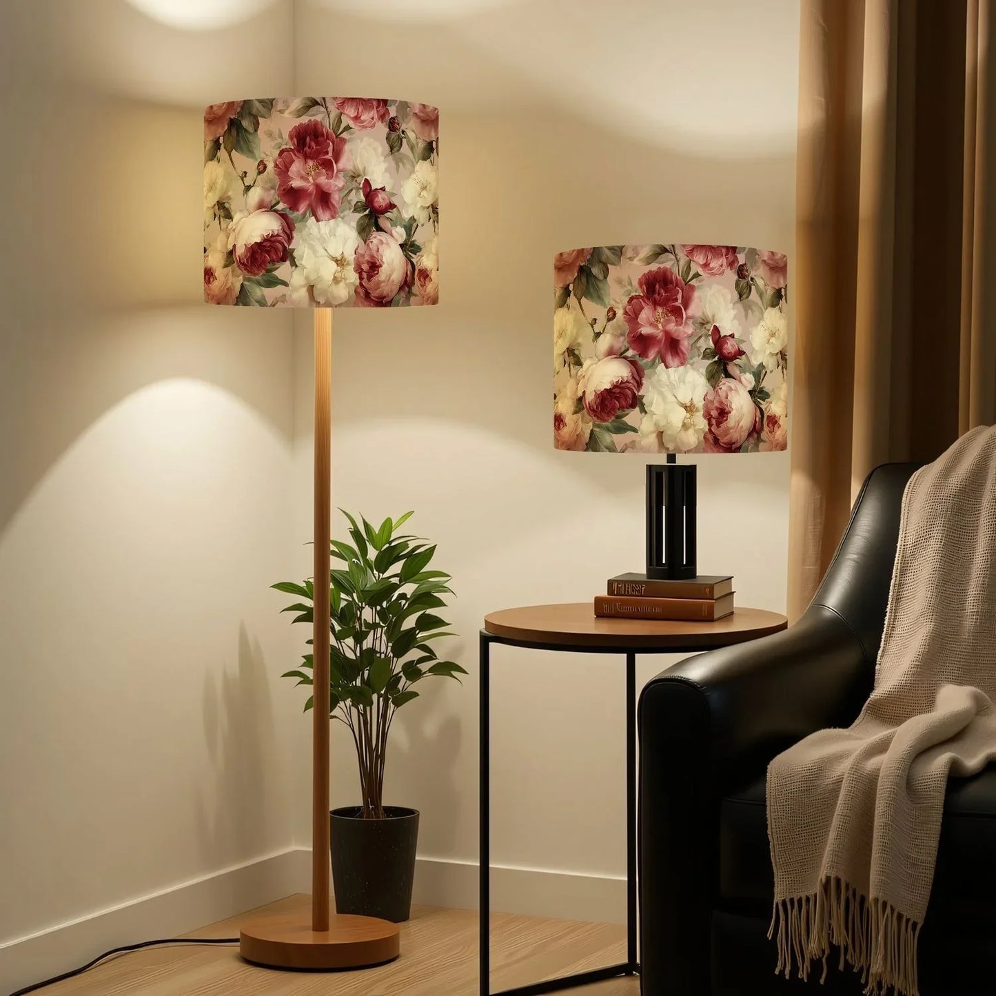 2-Pack Elegant Floral Desk Lamp Shades