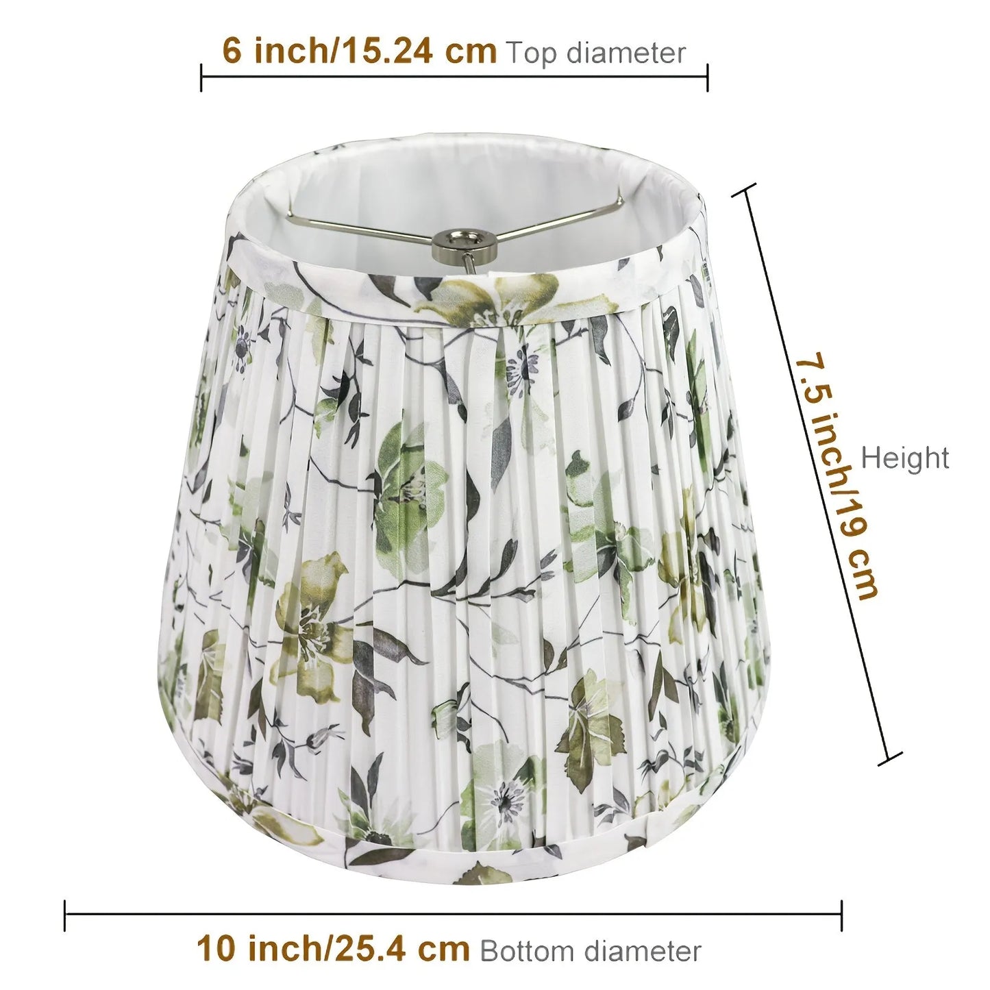 Pale Green Print Fabric Lamp Shade 6x10x7.5" Adrianas Specialty Lamp Shades