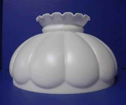 50023 White Satin Crimp Top Mellon Oil Lamp Shade - Adrianas Specialty Lamp Shades