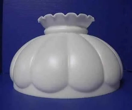 50023 White Satin Crimp Top Mellon Oil Lamp Shade - Adrianas Specialty Lamp Shades