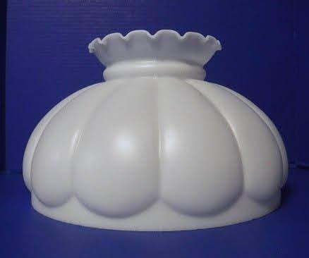 50023 White Satin Crimp Top Mellon Oil Lamp Shade - Specialty Shades