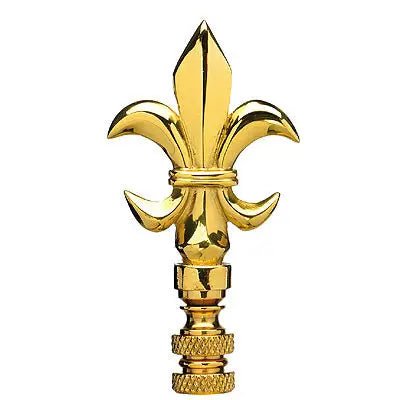 59541 Fleur - de - Lis Brass Lamp Finial – 3" Height - Adrianas Specialty Lamp Shades