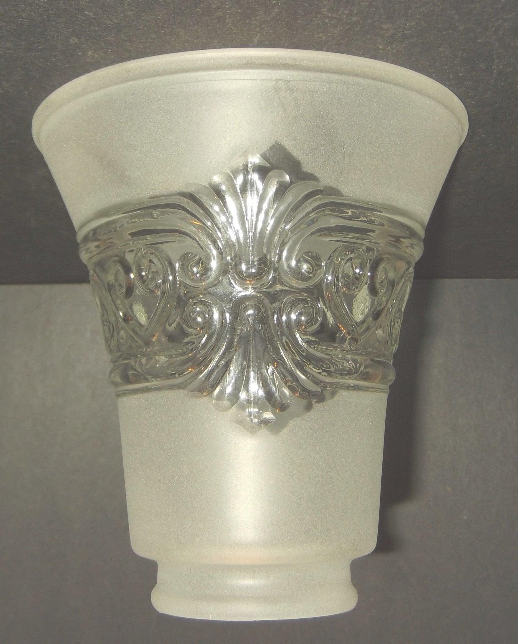 59621 Frosted with Clear Fan Pendant - Specialty Shades