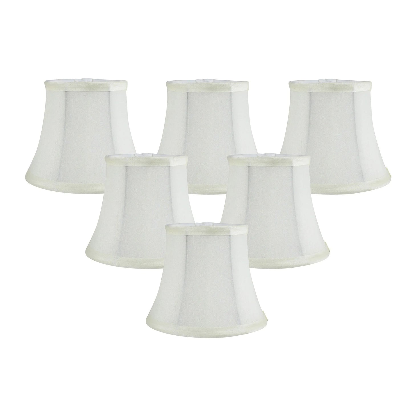 Meriville Faux Silk Clip On Chandelier Lamp Shades, 4-inch by 6-inch by 5-inch, Bell shape