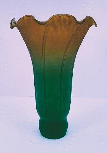 61101 Large Green and Amber Pond Lilly - Adrianas Specialty Lamp Shades