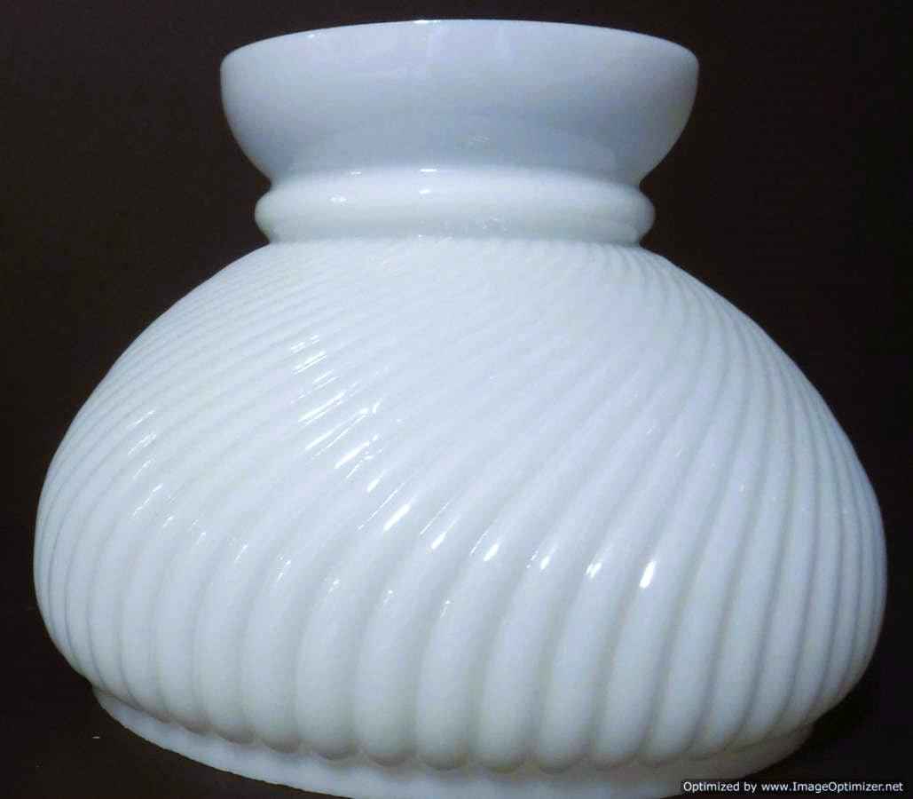62286 Seven Inch Glossy White Opal Rib - Adrianas Specialty Lamp Shades