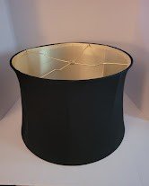 68561 Black Silk Hard Back With Gold Lining - Adrianas Specialty Lamp Shades