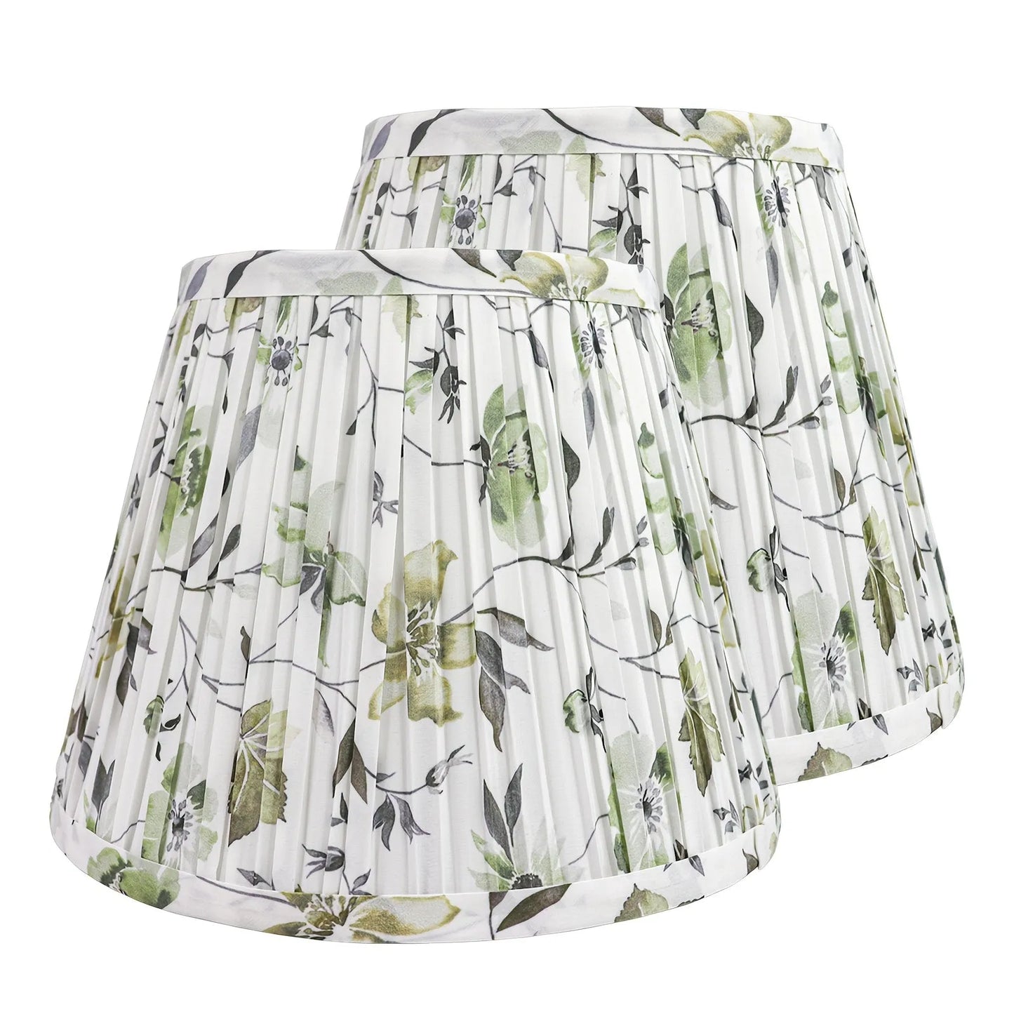 Pale Green Print Fabric Lamp Shade 6x10x7.5" Adrianas Specialty Lamp Shades 2pcs
