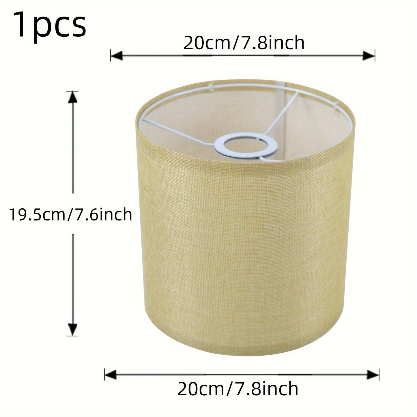 Modern Linen Fabric Lampshade for Table and Pendant Lights - 7.8"x7.8" x7.6" - Elegant Home Decor Accessory