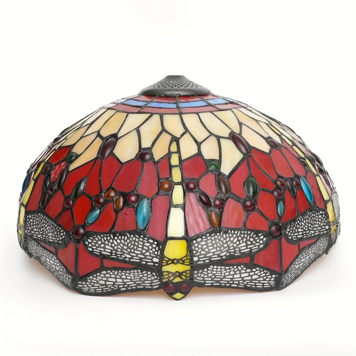 16-Inch Rose Stained Glass Lampshade Replacement