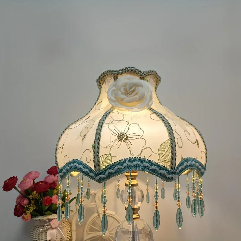 Handmade Floral lampshade with White Roses