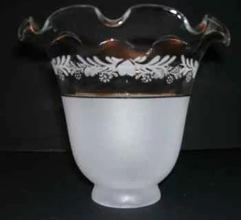 81082 Clear And Frost Crimp Top Pendant Shade - Adrianas Specialty Lamp Shades