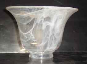81148 White Clear Swirl Bell - Adrianas Specialty Lamp Shades