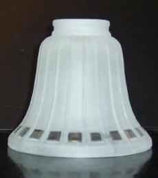 81253 Frosted Bell Glass Shade With Clear Square Rim - Adrianas Specialty Lamp Shades