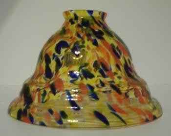 81358 Yellow Fleck Carnival Glass Pendant - Adrianas Specialty Lamp Shades