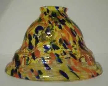 81358 Yellow Fleck Carnival Glass Pendant - Adrianas Specialty Lamp Shades