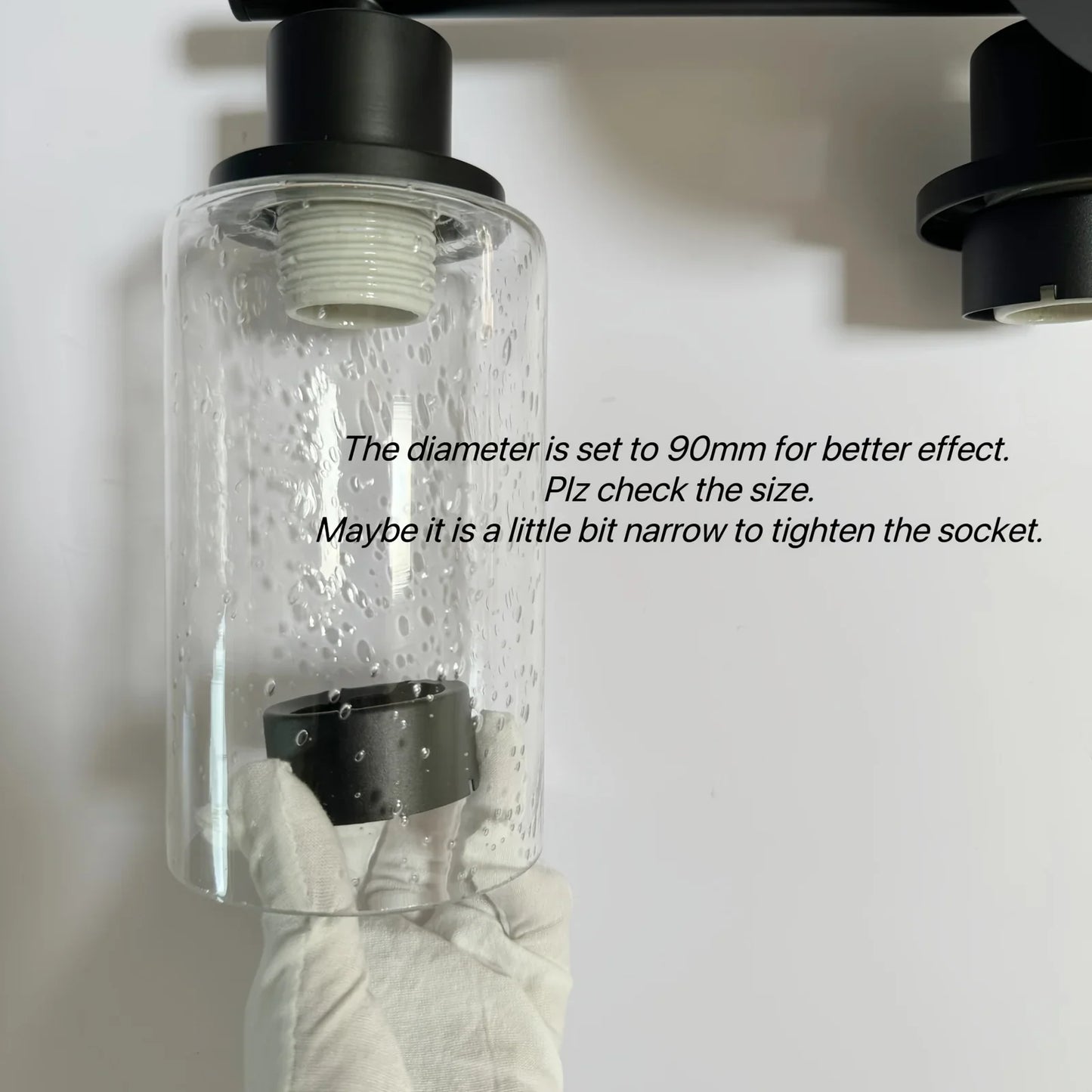 2 Pack Clear Glass Shade, Seeded Light Shade