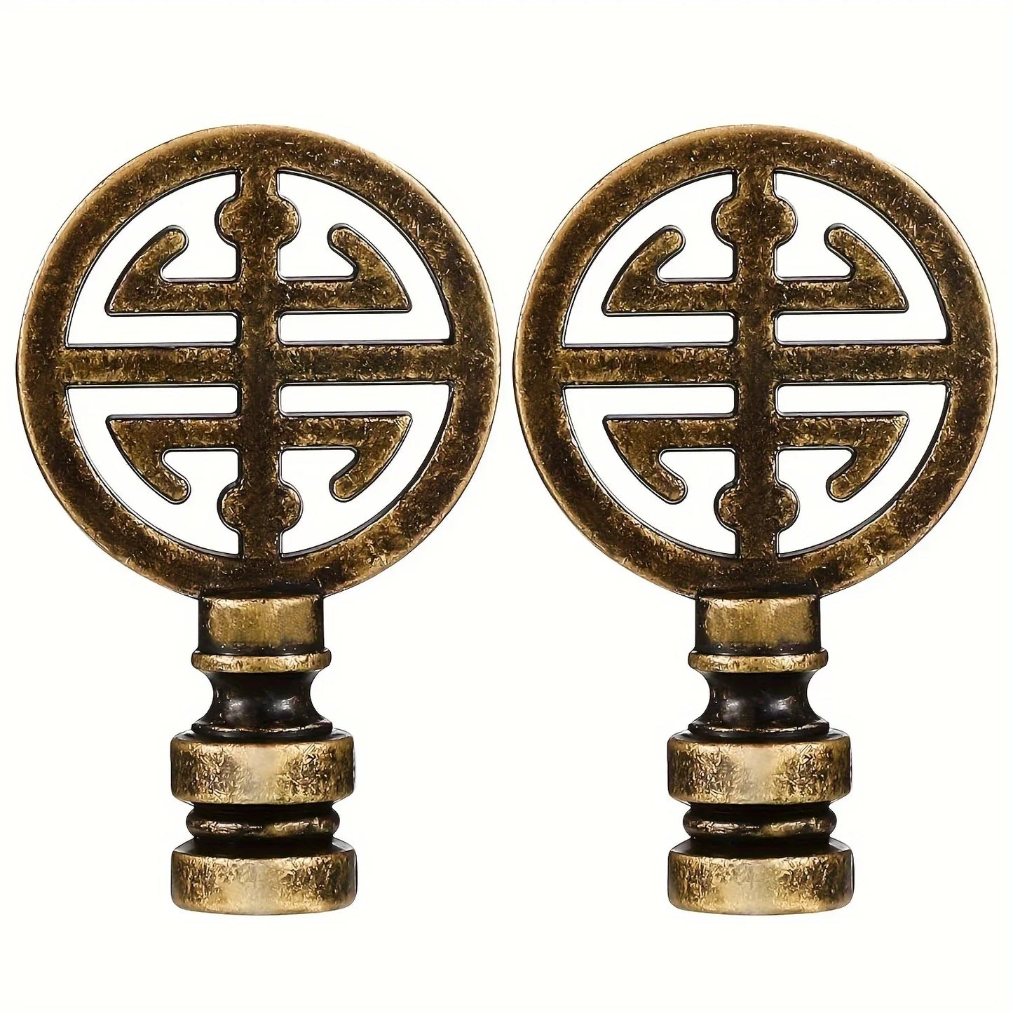 Set of 2 Polished Metal Lamp Finials