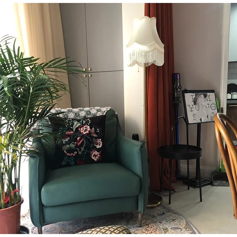 Medicci Home Art Lamp Shade European Style Modern Handwork Luxury Fringed Cloth Lampshades For Bedroom Hotel Lobby Spider Beige - Adrianas Specialty Lamp Shades