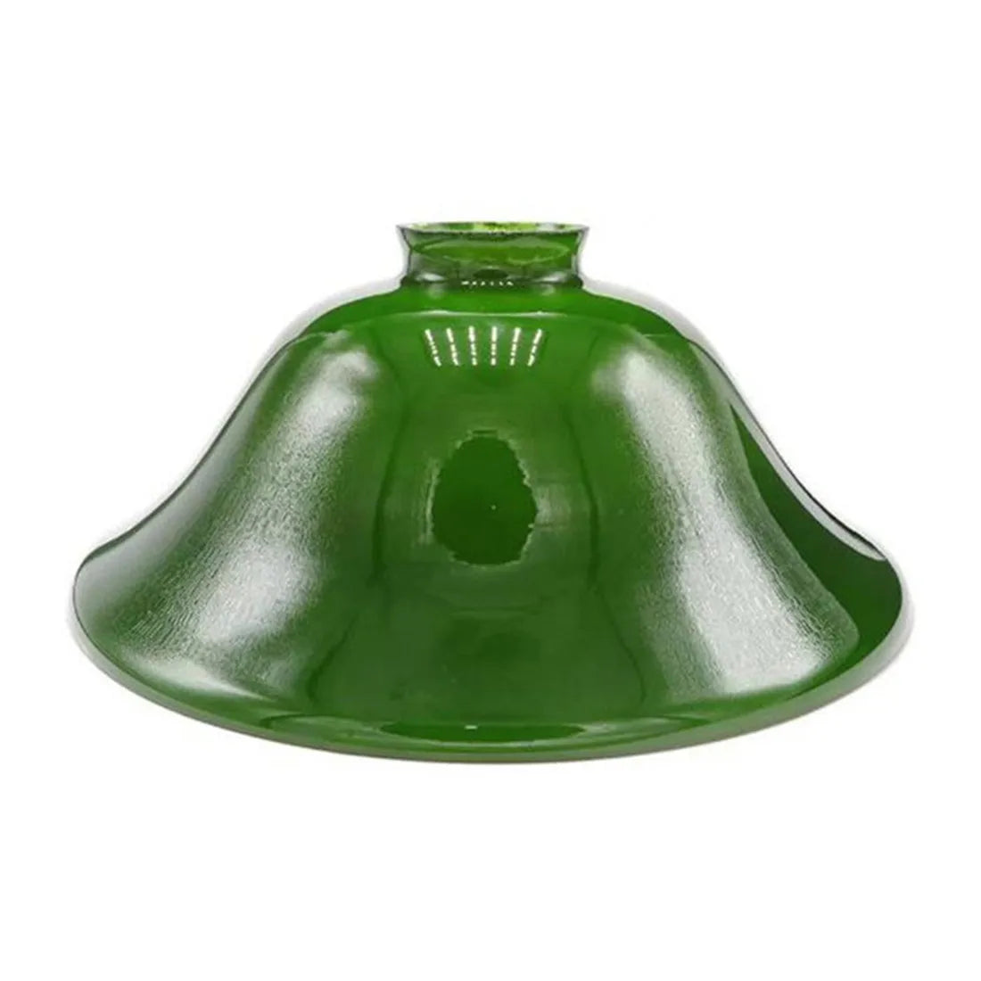 Green Glass Lamp Shade Replacement with Reverse or Flat Hole Fitter - Adrianas Specialty Lamp Shades