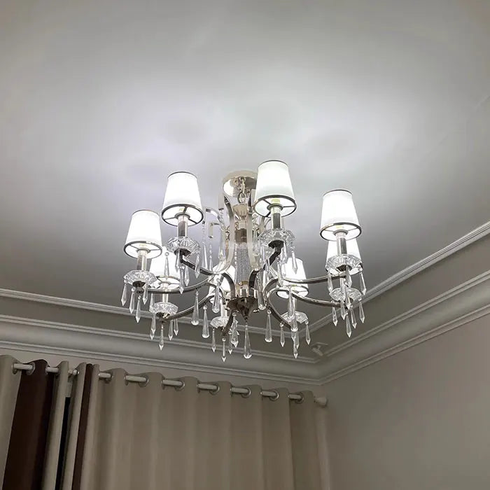 Modern 30-35mm Opening Glass or Crystal Lamp Shade with Metal Frame for E14 E12 Chandelier Lampshade Replacement - Adrianas Specialty Lamp Shades