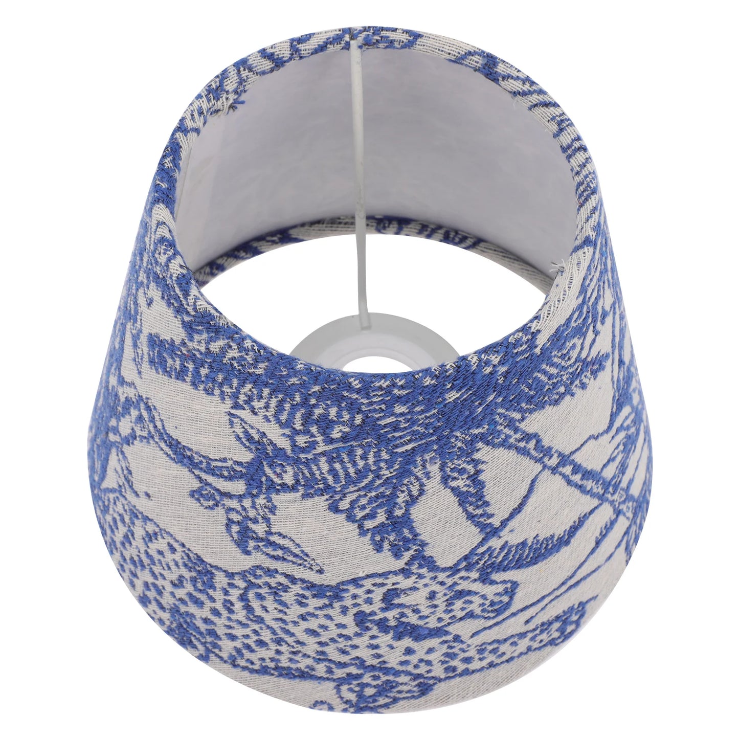 Small Blue 7 inch Toile Lamp Shade - Adrianas Specialty Lamp Shades