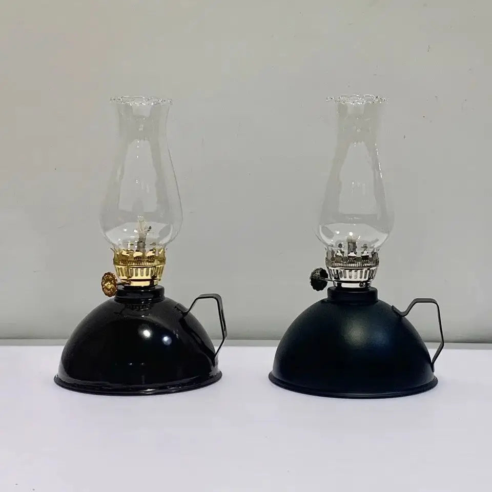 Retro Classical Kerosene Lamp for Outdoor Camping, European Small Horse Lantern Atmosphere Tent Lamp Hand Lamp 20cm H - Adrianas Specialty Lamp Shades